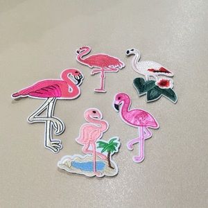 Cute tropical flamingo patches